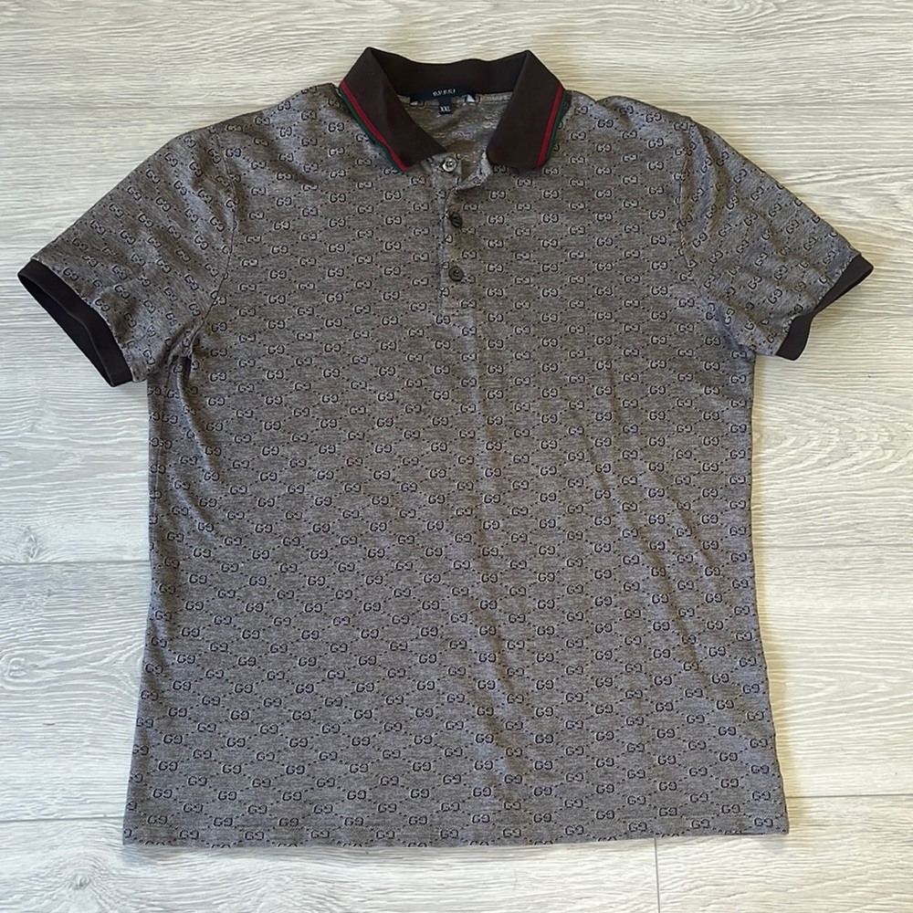 GUCCI Logo Unisex Short Sleeve Polo Shirt—Made in Italy—